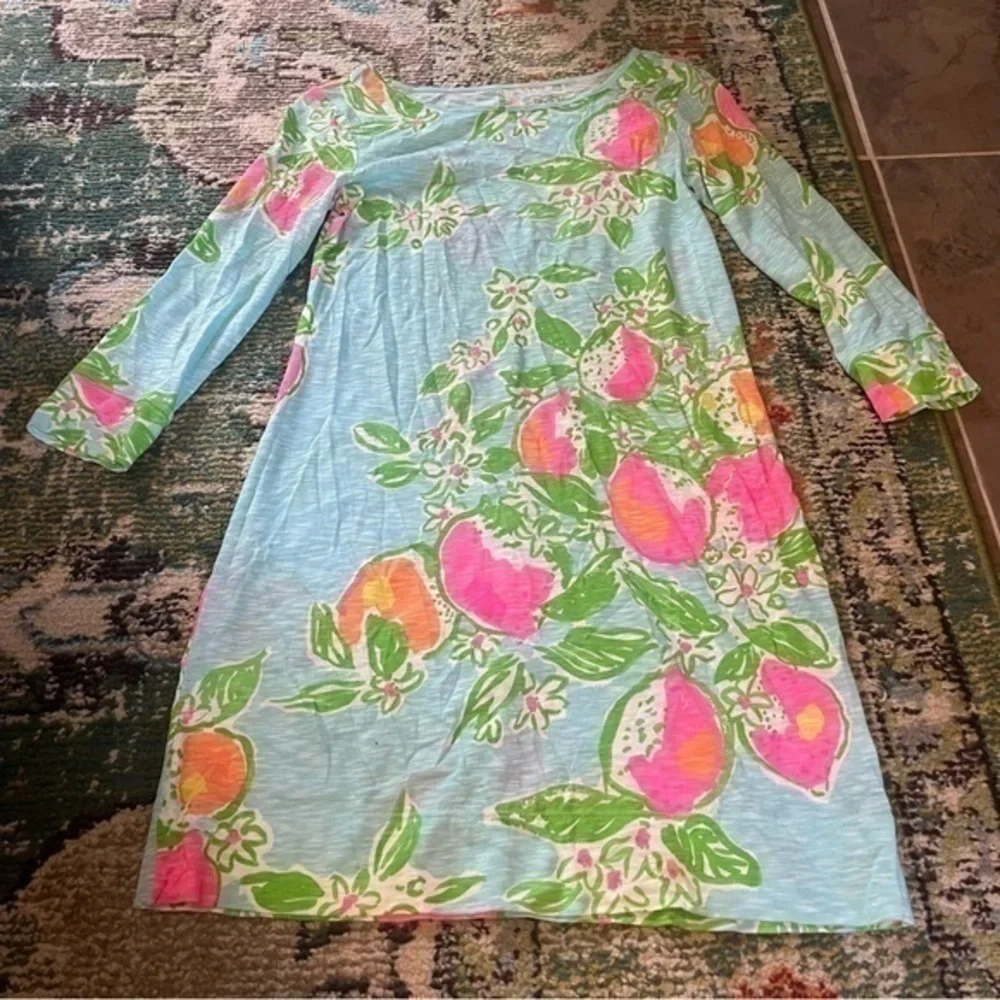 Lilly Pulitzer Citrus Fruit Print Shift Dress Small Pink Resort Vacation Preppy